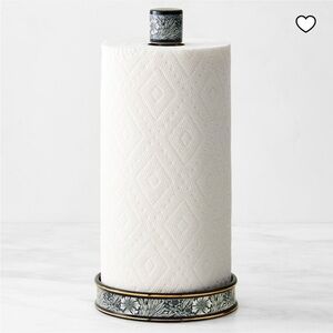 Williams Sonoma White & Navy Paper Towel Holder -William Morris Bluebell pattern